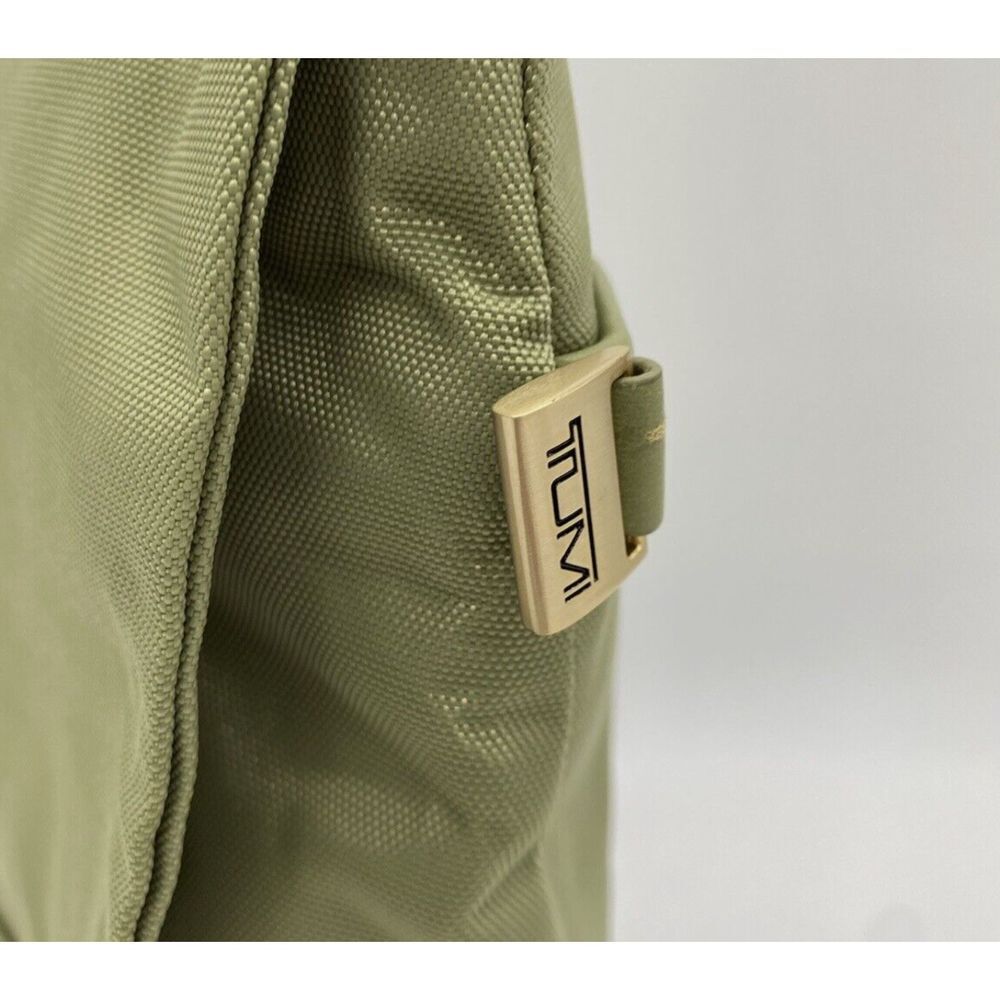 2/$150 TUMI Green Ballistic Nylon Leather Trim Slim Flap Messenger Travel Xbody - Picture 3 of 5